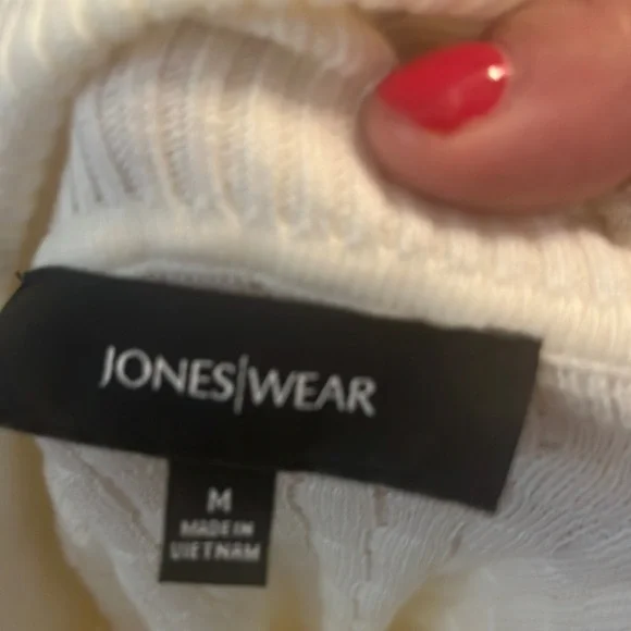 Jones Wear New York Cream Ivory Long Sleeved Turtleneck Cable Knit Sweater - Picture 8 of 10